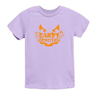 Candy Monster Raised Print Youth Short Sleeve Graphic Tee