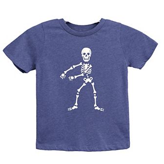 Flossing Skeleton Raised Print Youth Short Sleeve Graphic Tee