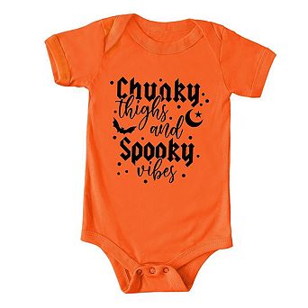 Chunky Thighs And Spooky Vibes Raised Print Baby Bodysuit