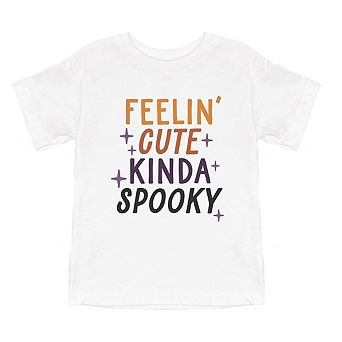 Feelin' Cute Kinda Spooky Youth Short Sleeve Graphic Tee