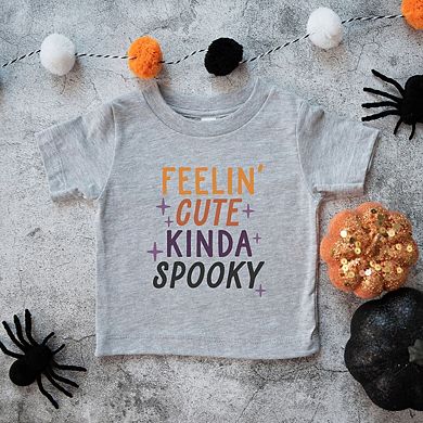 Feelin' Cute Kinda Spooky Toddler Short Sleeve Graphic Tee