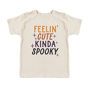Feelin' Cute Kinda Spooky Toddler Short Sleeve Graphic Tee