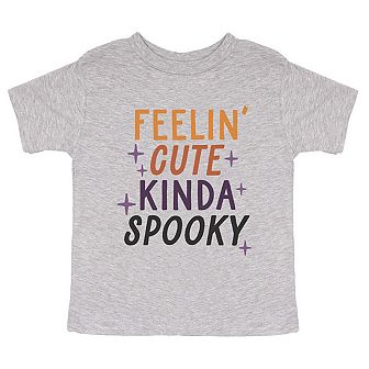 Feelin' Cute Kinda Spooky Toddler Short Sleeve Graphic Tee