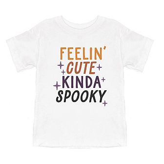 Feelin' Cute Kinda Spooky Toddler Short Sleeve Graphic Tee