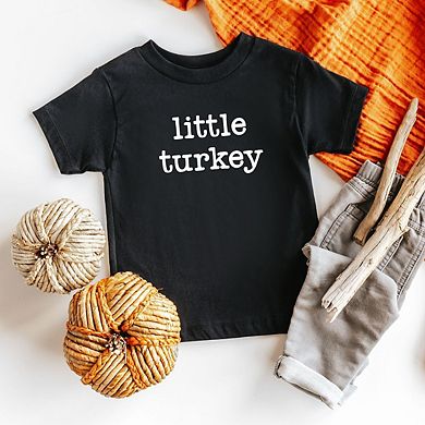 Little Turkey Typewriter Toddler Short Sleeve Graphic Tee