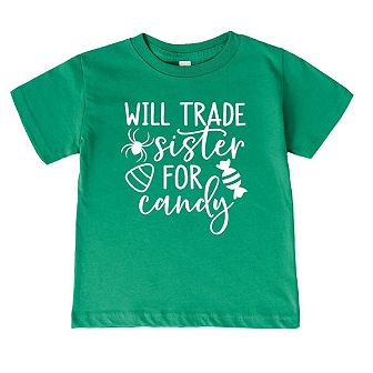 Will Trade Sister For Candy Toddler Short Sleeve Graphic Tee
