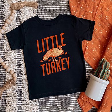 Little Turkey Orange Toddler Short Sleeve Graphic Tee