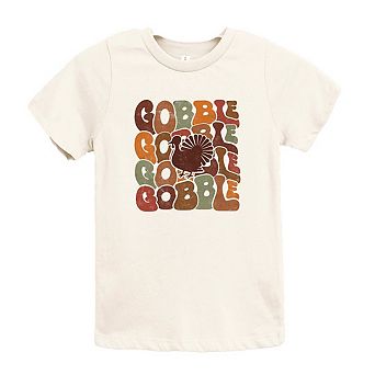 Gobble Turkey Toddler Short Sleeve Graphic Tee