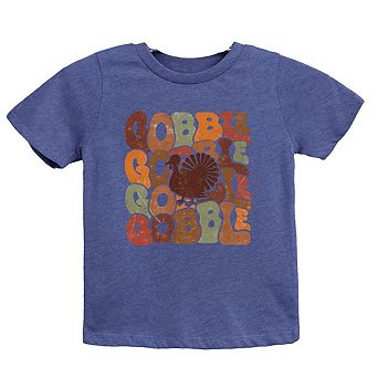 Gobble Turkey Toddler Short Sleeve Graphic Tee