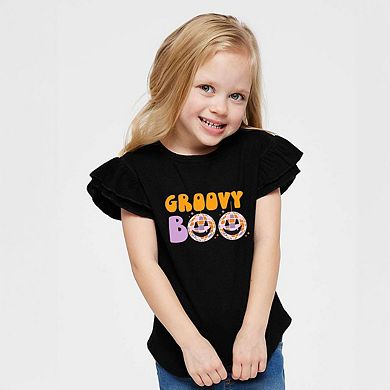 Groovy Boo Toddler Flutter Sleeve Graphic Tee