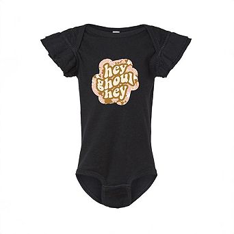 Hey Ghoul Hey Colorful Baby Flutter Sleeve Bodysuit
