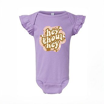 Hey Ghoul Hey Colorful Baby Flutter Sleeve Bodysuit