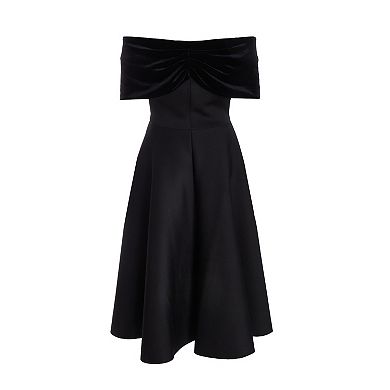 Quiz Women's Velvet And Scuba Foam Bardot Skater Dress