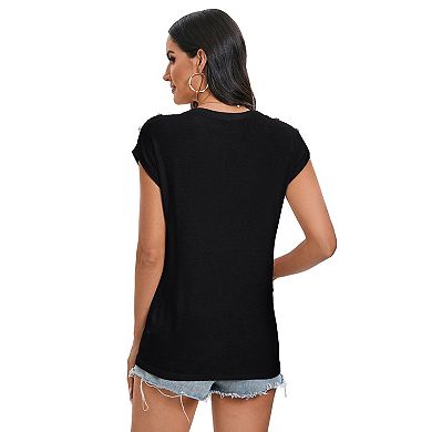 Womens Solid Knitted Sleeveless Button Vest Round Neck Sweater Casual Pullover Thin Tank Tops