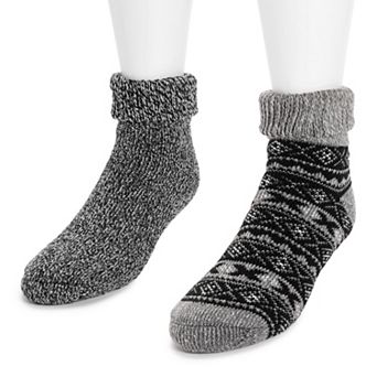 Men's MUK LUKS 2-Pack Cuffed Heat Retainer Ankle Socks