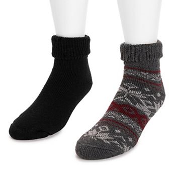 Men's MUK LUKS 2-Pack Cuffed Heat Retainer Ankle Socks