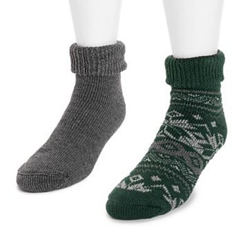 Men's MUK LUKS 2-Pack Cuffed Heat Retainer Ankle Socks