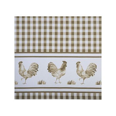 Kate Aurora Country Farmhouse Barnyard Plaid Rooster Kitchen Curtain Tier & Valance Set