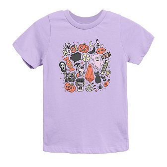 Halloween Doodle Collage Youth Short Sleeve Graphic Tee