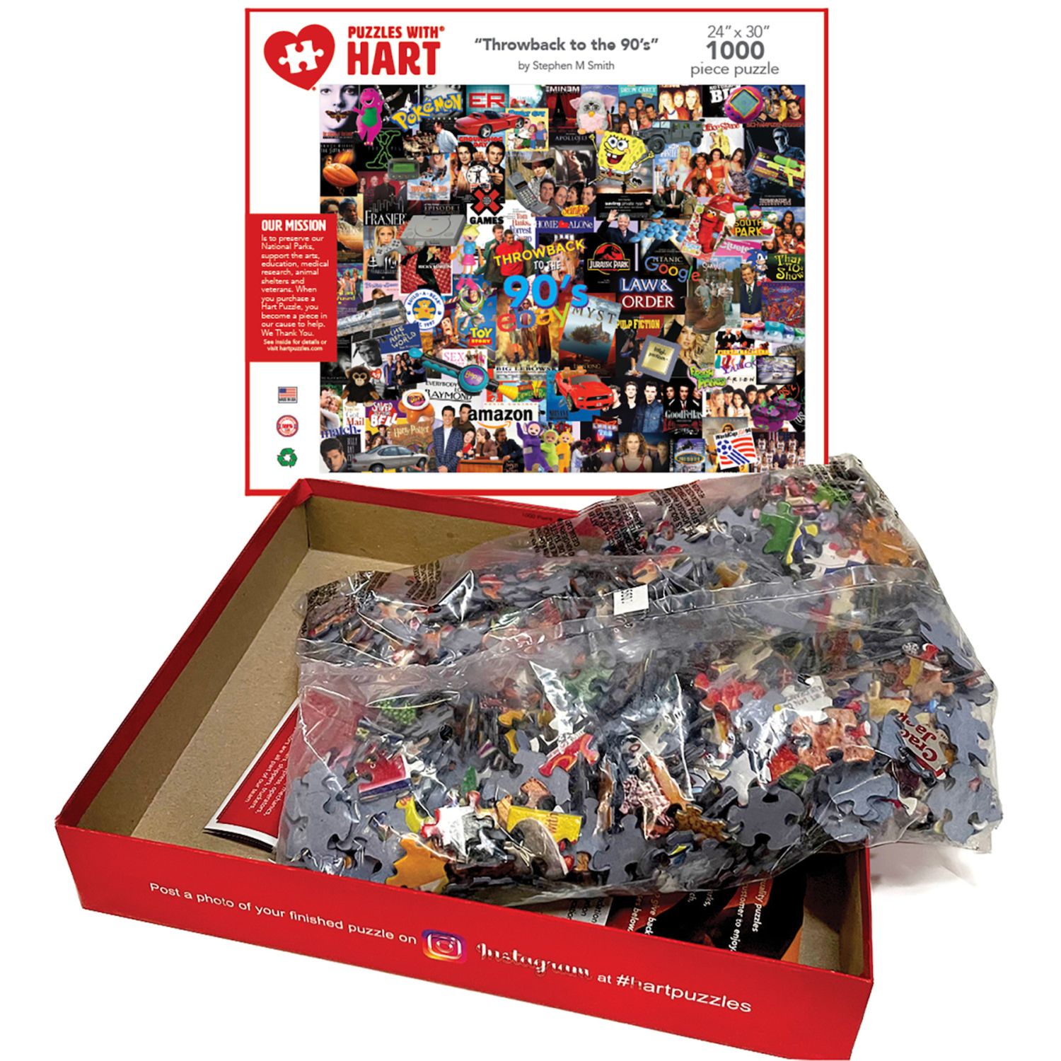 Hart Puzzles 1000-Piece Jigsaw Puzzle - Grand Canyon By O.W. Lawrence, 24x30 Inches, Arizona Scenery
