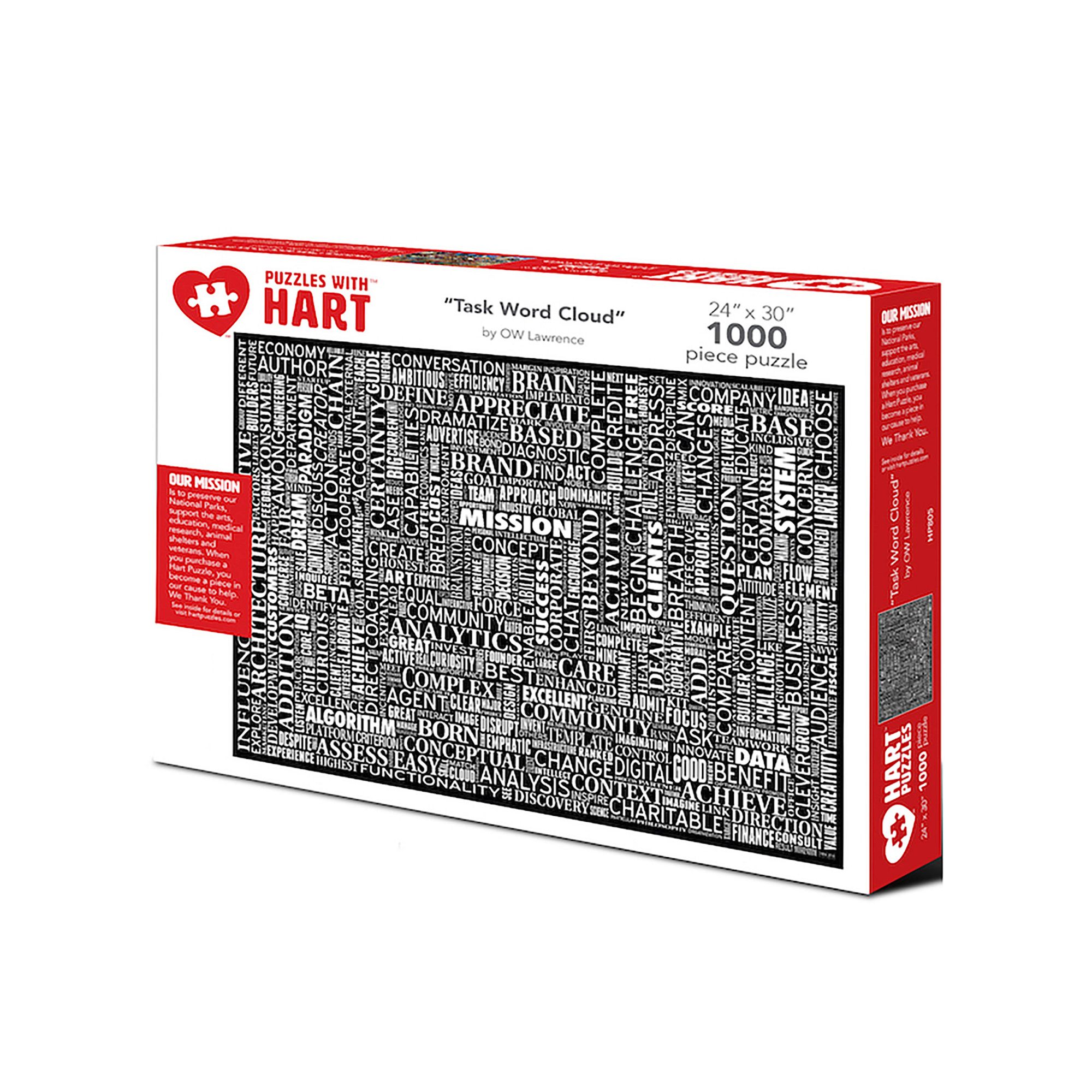 Hart Puzzles Task Word Cloud 1000 Piece Puzzle, Multi