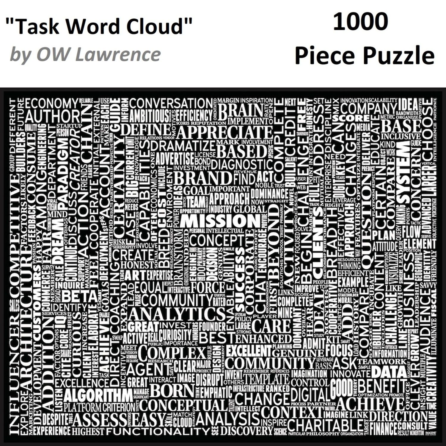 "Task" Word Cloud 1000 Piece Puzzle - 24"x30" Positive Motivational Puzzle For Adults - View #6