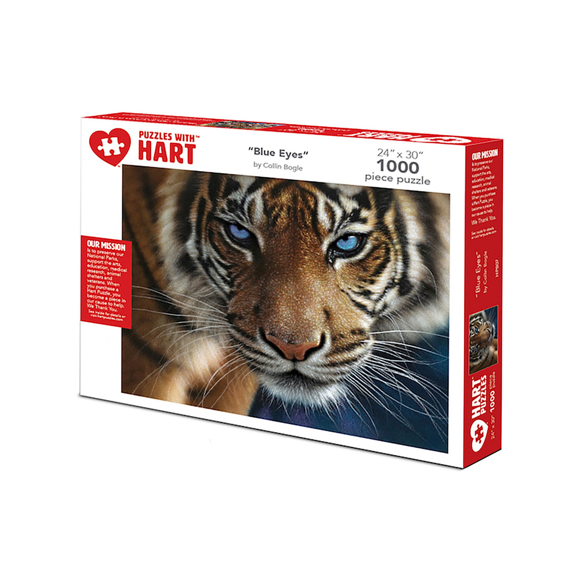 Hart Puzzles Blue Eyes Tiger 1000 Piece Puzzle, Multi
