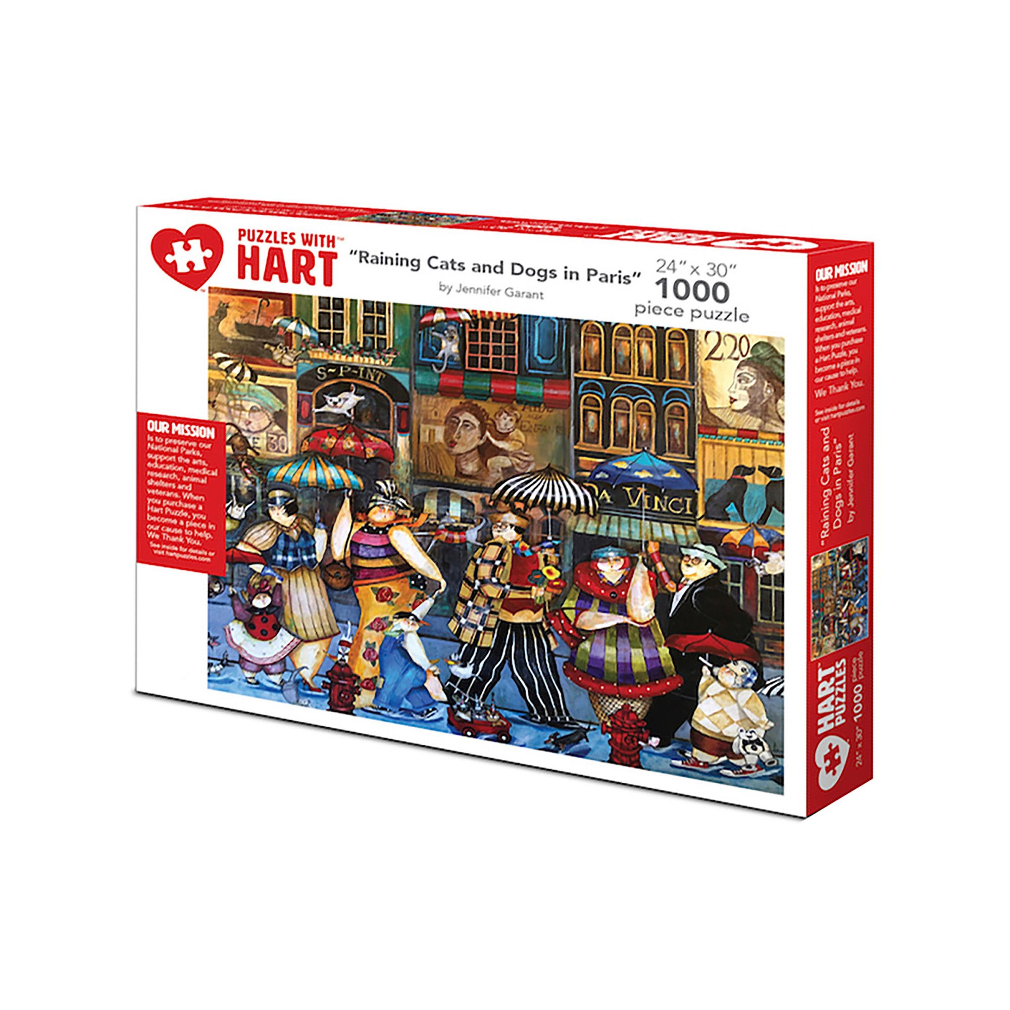Hart Puzzles Raining Cats & Dogs in Paris 1000 Piece Puzzle, Multi