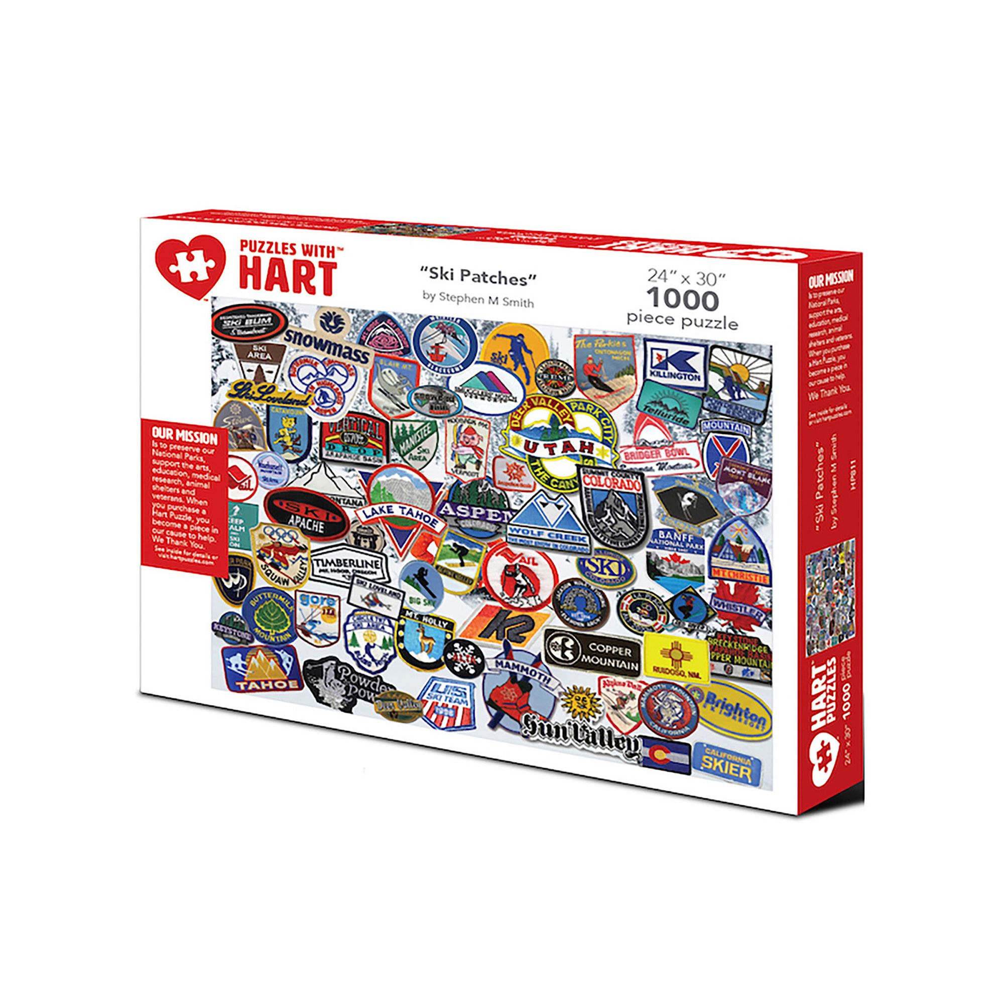 Hart Puzzles Ski Patches 1000-Piece Puzzle, Multi