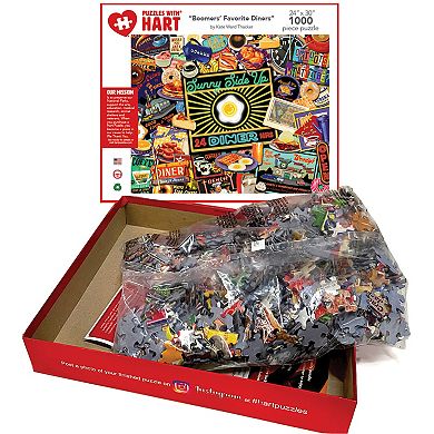 Hart Puzzles Boomers' Favorite Diners 1000 Piece Puzzle