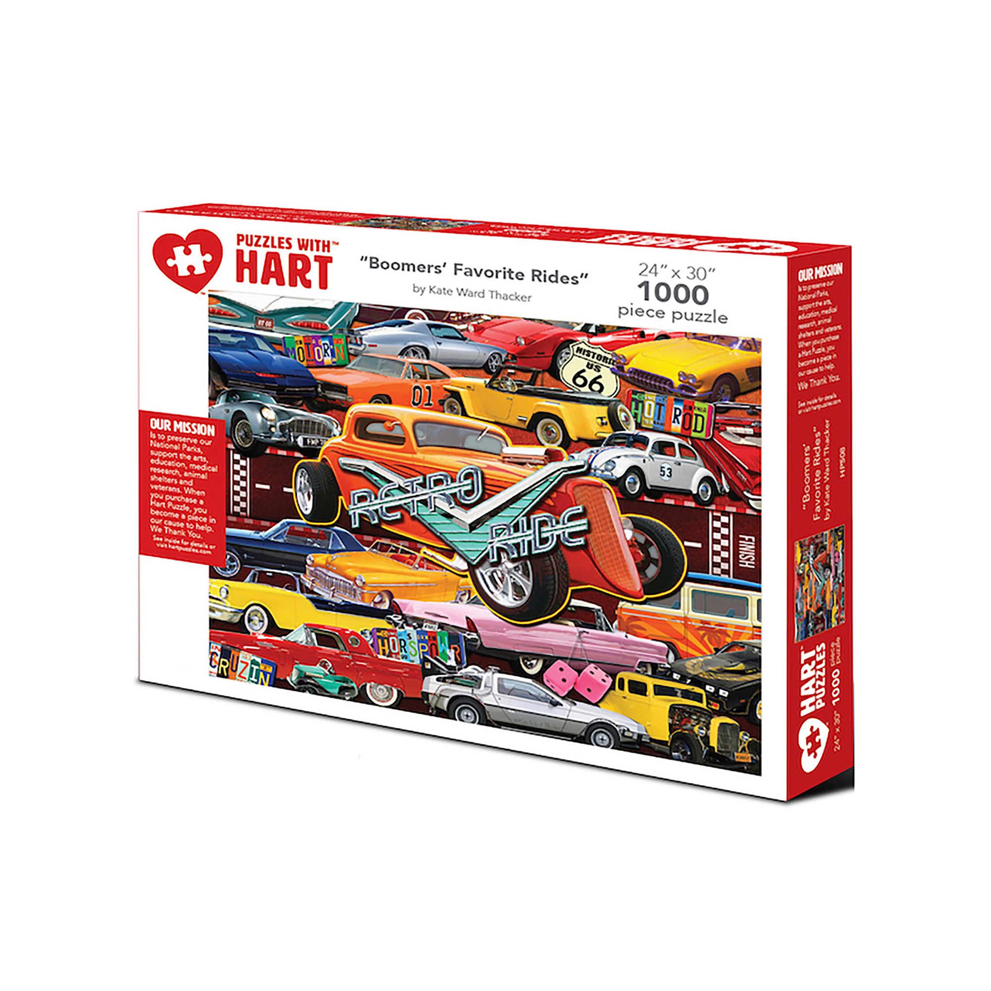 Hart Puzzles Boomers Favorite Rides 1000 Piece Puzzle, Multi