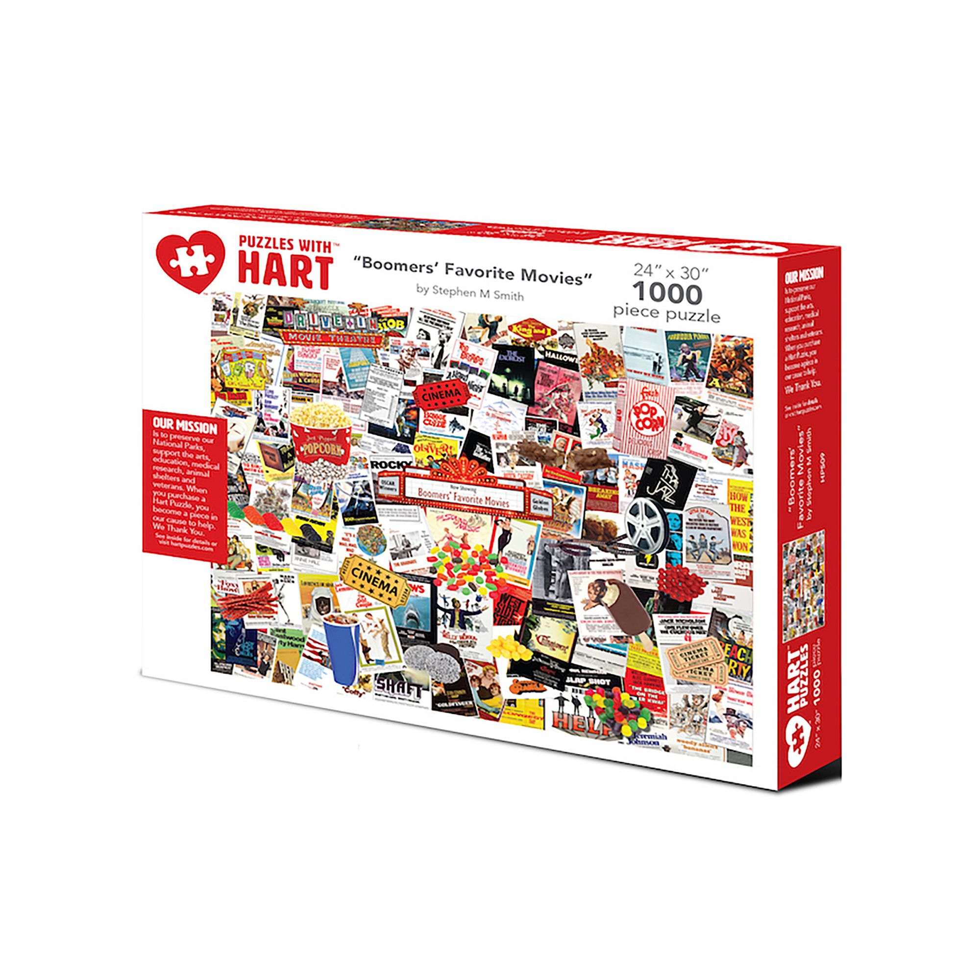 Hart Puzzles Boomers Favorite Movies 1000 Piece Puzzle, Multi