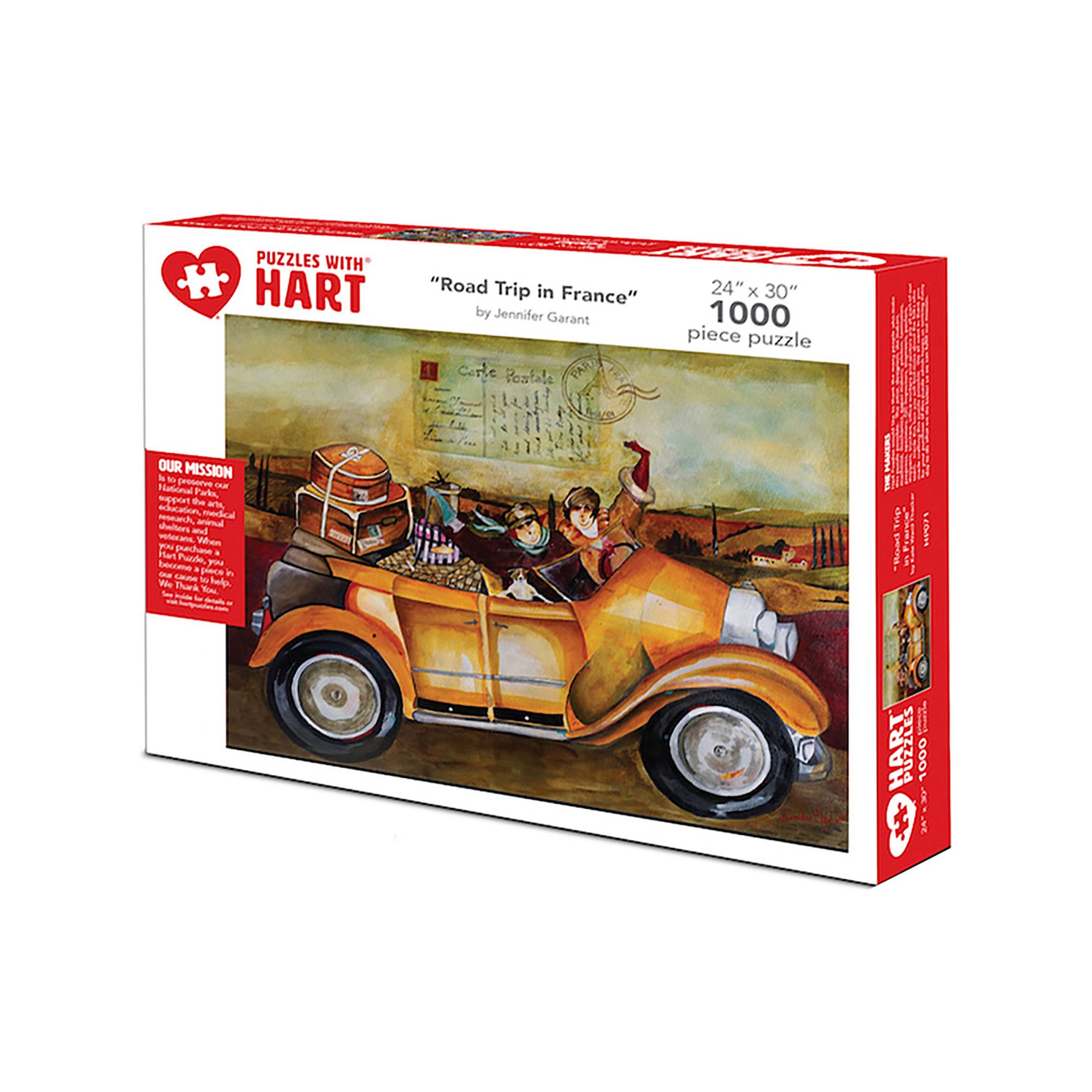 Hart Puzzles Road Trip in France 1000 Piece Puzzle, Multi