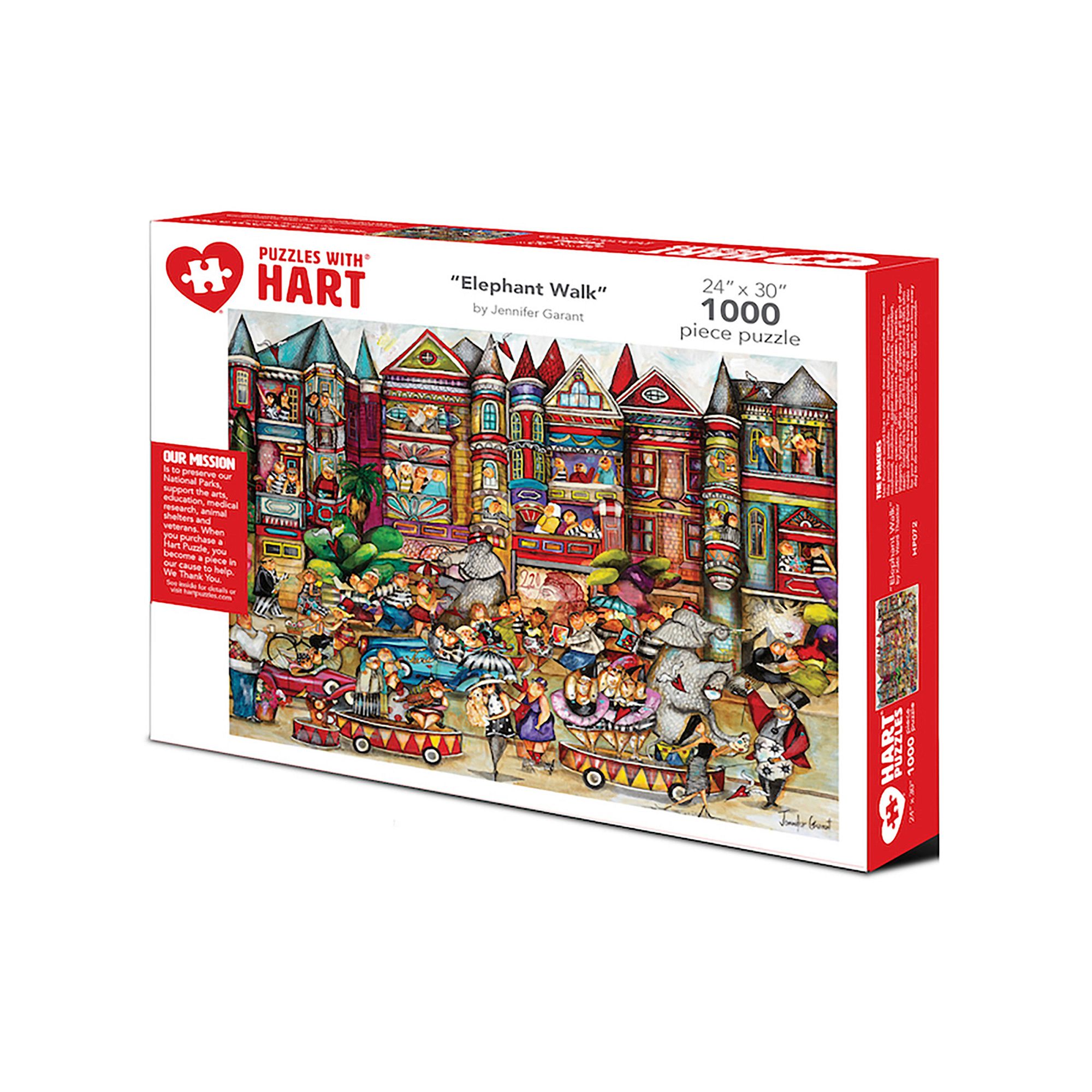 Hart Puzzles Elephant Walk 1000 Piece Puzzle, Multi