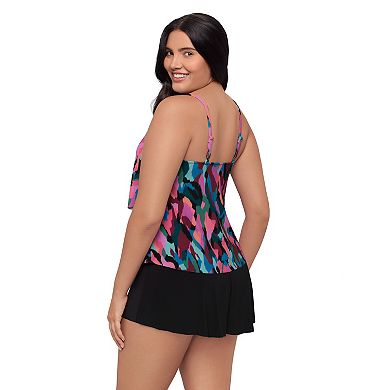 Women's Trimshaper Collage Patch Ronnie Tankini Swim Top