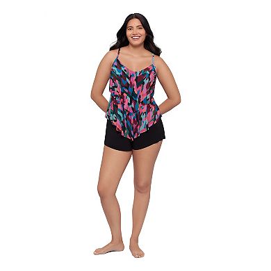 Women's Trimshaper Collage Patch Ronnie Tankini Swim Top