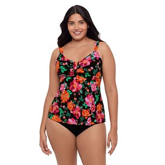 Women's Trimshaper Hothouse Garden Lily Tankini Swim Top
