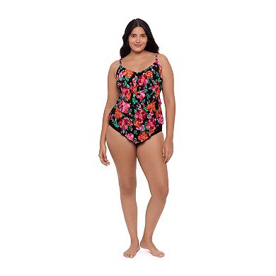 Women's Trimshaper Hothouse Garden Lily Tankini Swim Top