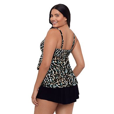Women's Trimshaper Leopard in The Mist Leona Tankini Swim Top