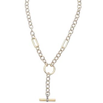 Juvell 18k Gold Plated Cubic Zirconia Link Y-Necklace