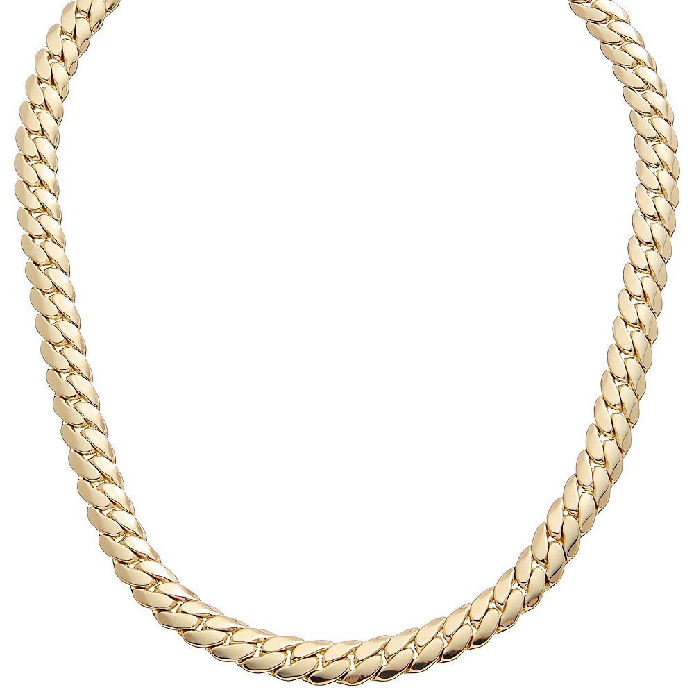 Juvell 18k Gold Plated Thick Curb Chain Necklace
