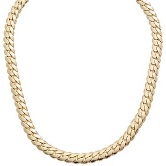 Juvell 18k Gold Plated Thick Curb Chain Necklace