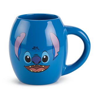 Stitch Big Face 18oz Blue Oval Ceramic Mug