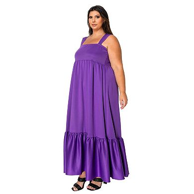 Plus Size Angelika Ruffled Hem Maxi Dress