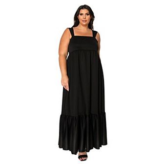 Plus Size Angelika Ruffled Hem Maxi Dress