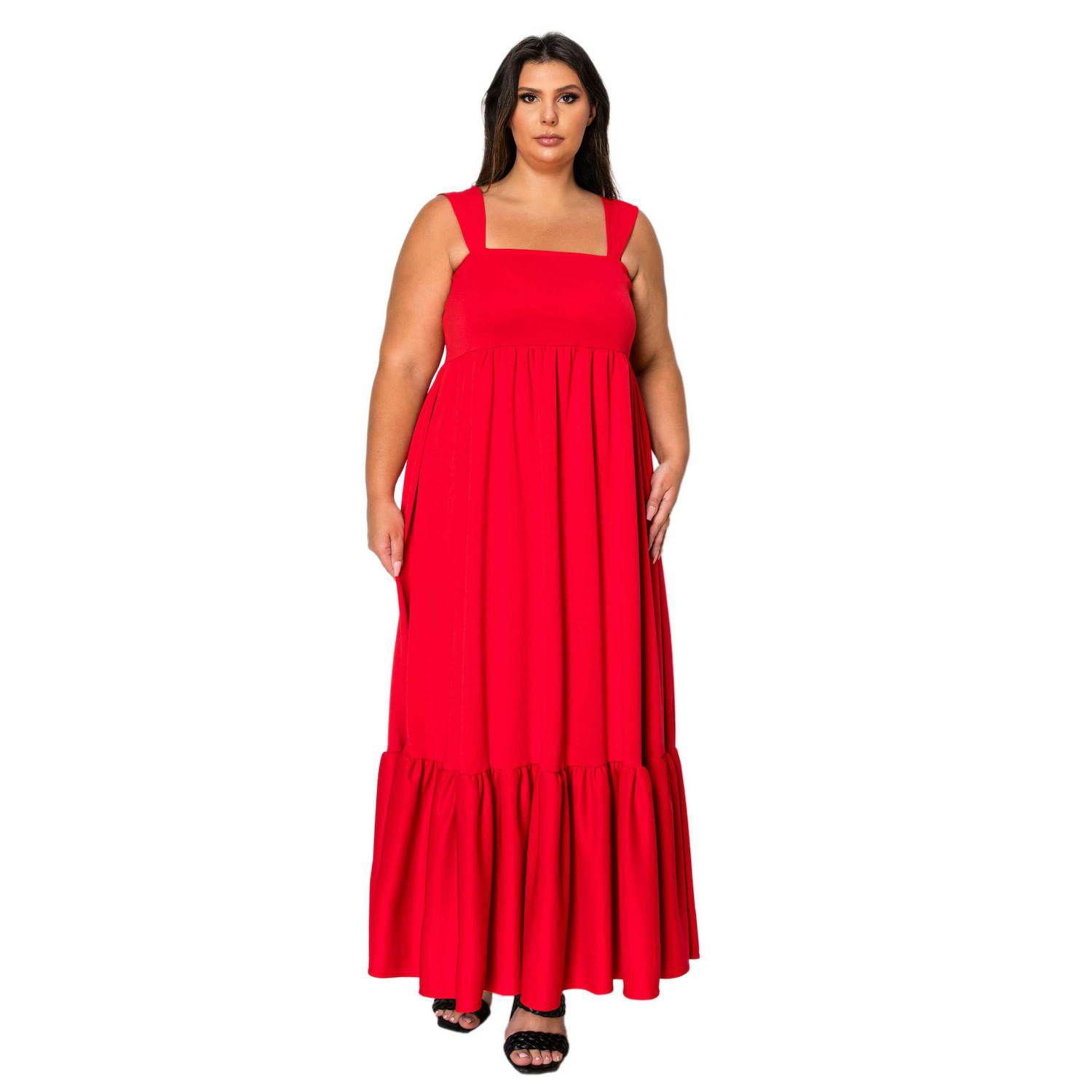 Женские платья Angelika Plus Size Angelika Ruffled Hem Maxi Dress