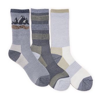 Men's MUK LUKS 3-Pack Crew Hike Heat Retaining Socks