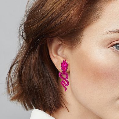 Simply Vera Vera Wang Red Tone Dragon Front-Back Earrings