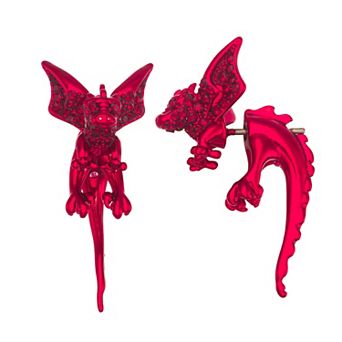 Simply Vera Vera Wang Red Tone Dragon Floater Earrings