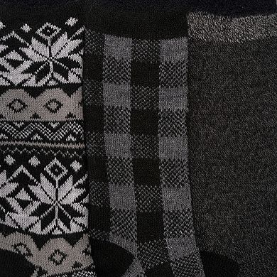 Men's MUK LUKS 3-Pair Fleeced Layered Socks